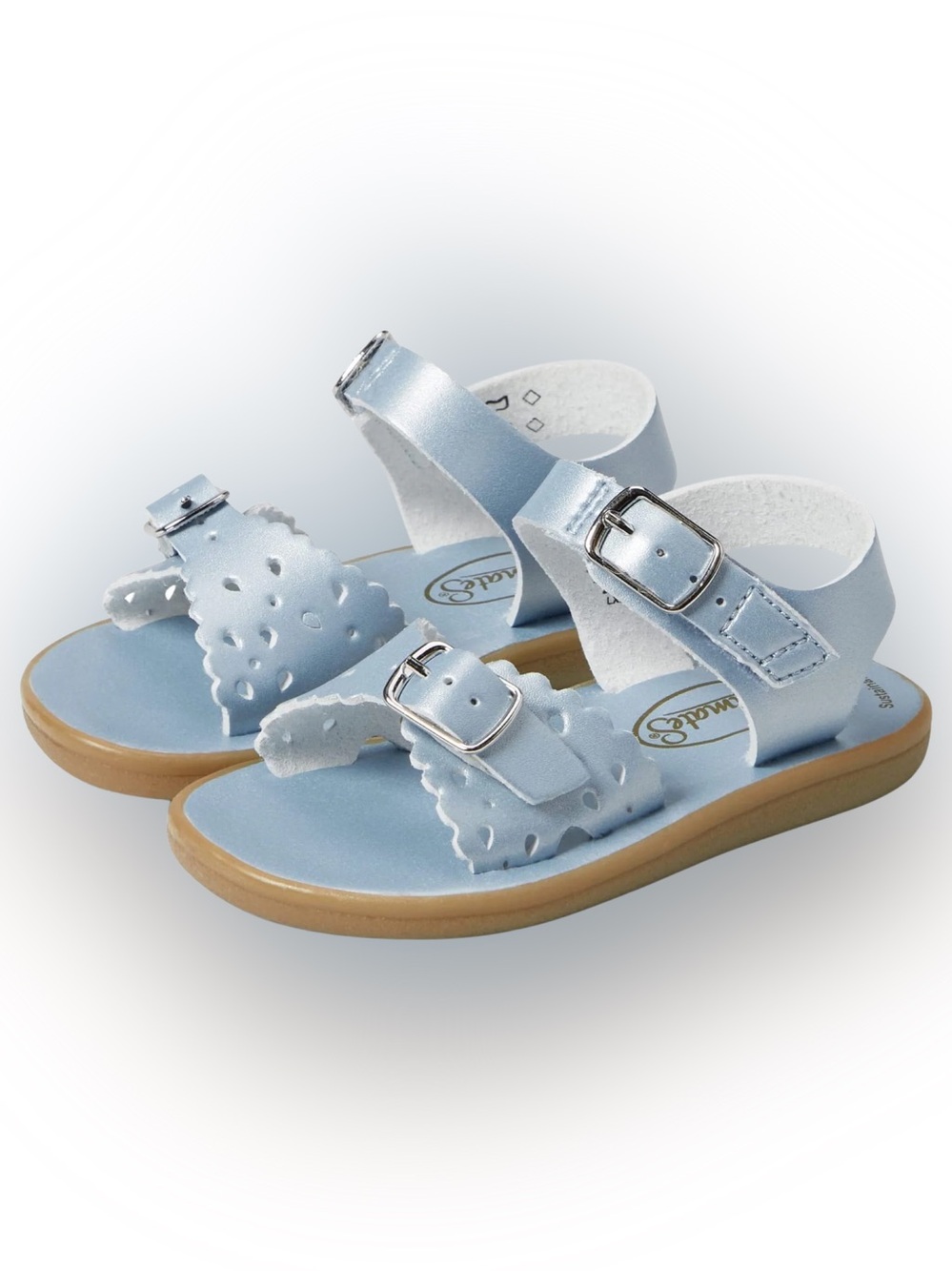 Footmates Girl’s Ariel Sandals in Blue Pearl Sz 10 EUC